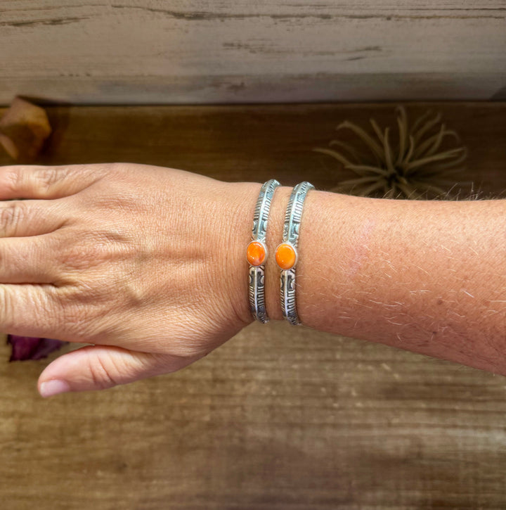 Orange Spiny Oyster Cuff Bracelet – Sterling Silver Bracelets Shopify Collective The Bijoux FAB Jewelry The Bijoux FAB Jewelry