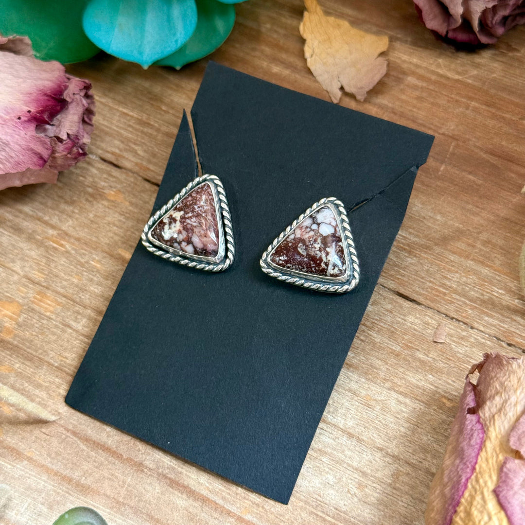 52 - Sterling Silver Wild Horse Jasper Stud Earrings by Jason Ogg Earrings Shopify Collective The Bijoux FAB Jewelry The Bijoux FAB Jewelry