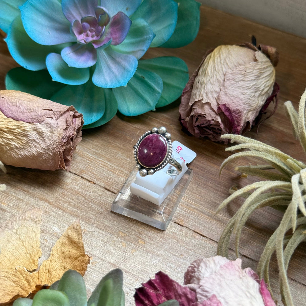 143 - Sterling Silver Purple Spiny Oyster Medicine Man Eye Stamped Stacking Ring by Jason Ogg Ring Shopify Collective The Bijoux FAB Jewelry The Bijoux FAB Jewelry