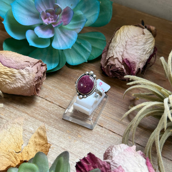 143 - Sterling Silver Purple Spiny Oyster Medicine Man Eye Stamped Stacking Ring by Jason Ogg Ring Shopify Collective The Bijoux FAB Jewelry The Bijoux FAB Jewelry