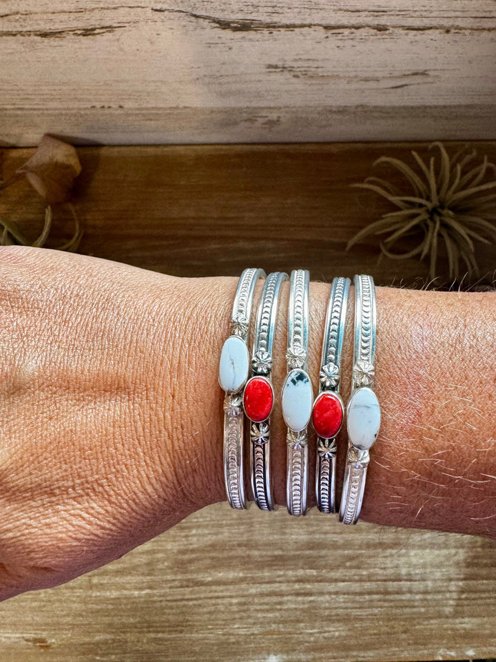 White Buffalo or Red Spiny Cuff Bracelet – Sterling Silver Bracelets Shopify Collective The Bijoux FAB Jewelry The Bijoux FAB Jewelry