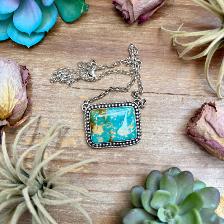 105 - Sterling Silver Pilot Mountain Turquoise Bar Necklace by Jason Ogg Necklaces Shopify Collective The Bijoux FAB Jewelry The Bijoux FAB Jewelry