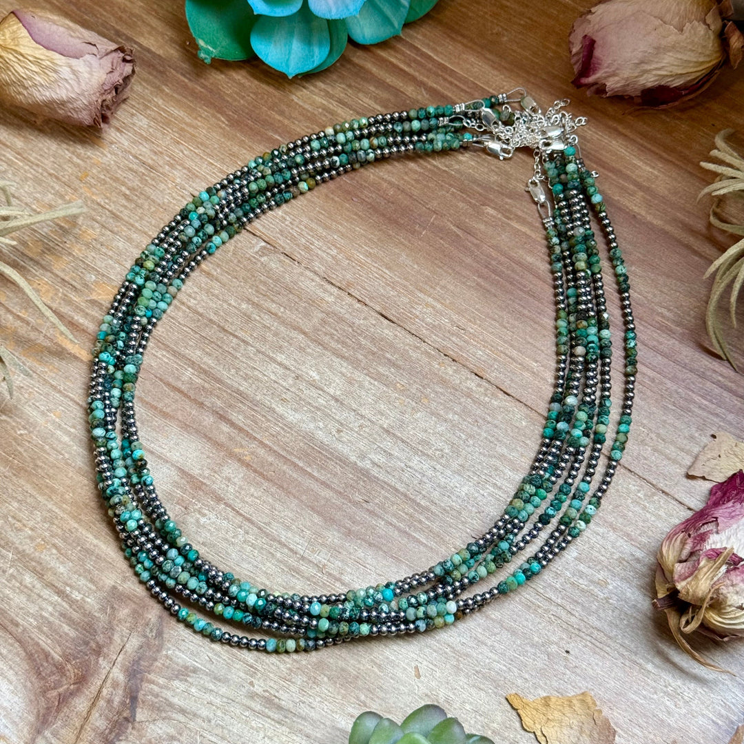 Faceted African Turquoise Necklace – 19" – 3mm Necklaces Shopify Collective The Bijoux FAB Jewelry The Bijoux FAB Jewelry