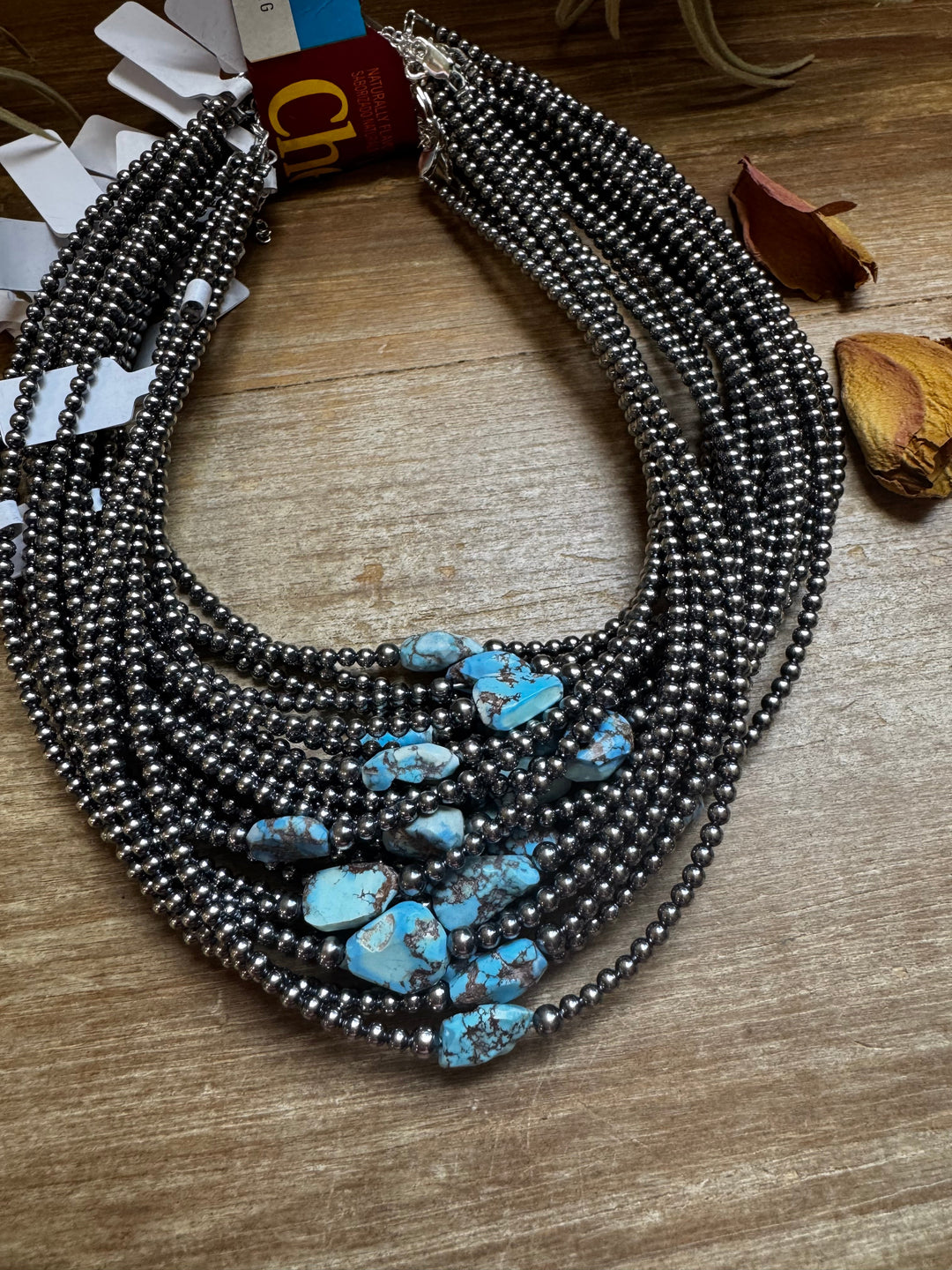 Golden Hill Turquoise Choker – Sterling Silver Pearls Choker Shopify Collective The Bijoux FAB Jewelry The Bijoux FAB Jewelry