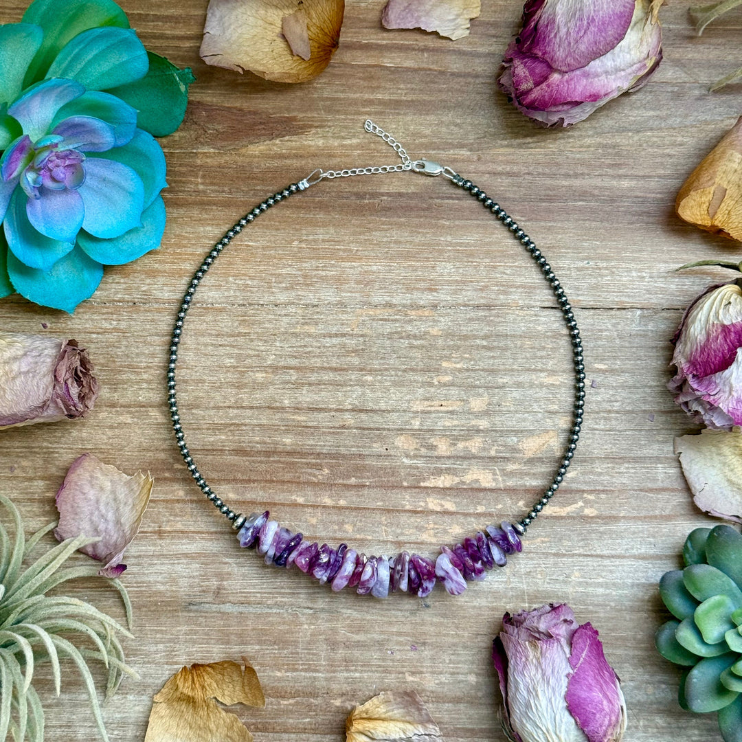 14.5” Lepidolite Necklace – 3mm Sterling Silver Pearls & Saucers Necklaces Shopify Collective The Bijoux FAB Jewelry The Bijoux FAB Jewelry