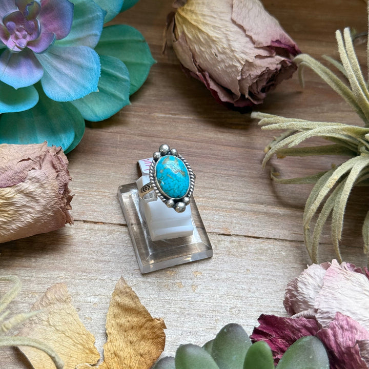 136 - Sterling Silver Blue Ridge Turquoise Medicine Man Eye Stamped Stacking Ring by Jason Ogg Ring Shopify Collective The Bijoux FAB Jewelry The Bijoux FAB Jewelry