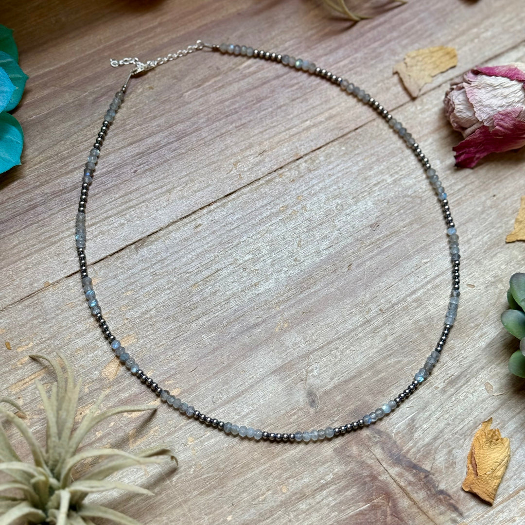 Faceted Moonstone Necklace – 19" 3mm Necklaces Shopify Collective The Bijoux FAB Jewelry The Bijoux FAB Jewelry