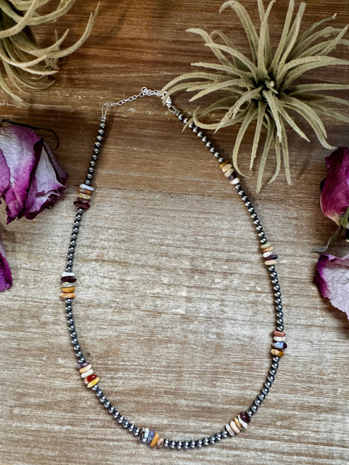 Nevada Opal Nugget Necklace – Sterling Silver Pearls – Handmade by The Bijoux FAB – 19" Necklaces Shopify Collective The Bijoux FAB Jewelry The Bijoux FAB Jewelry