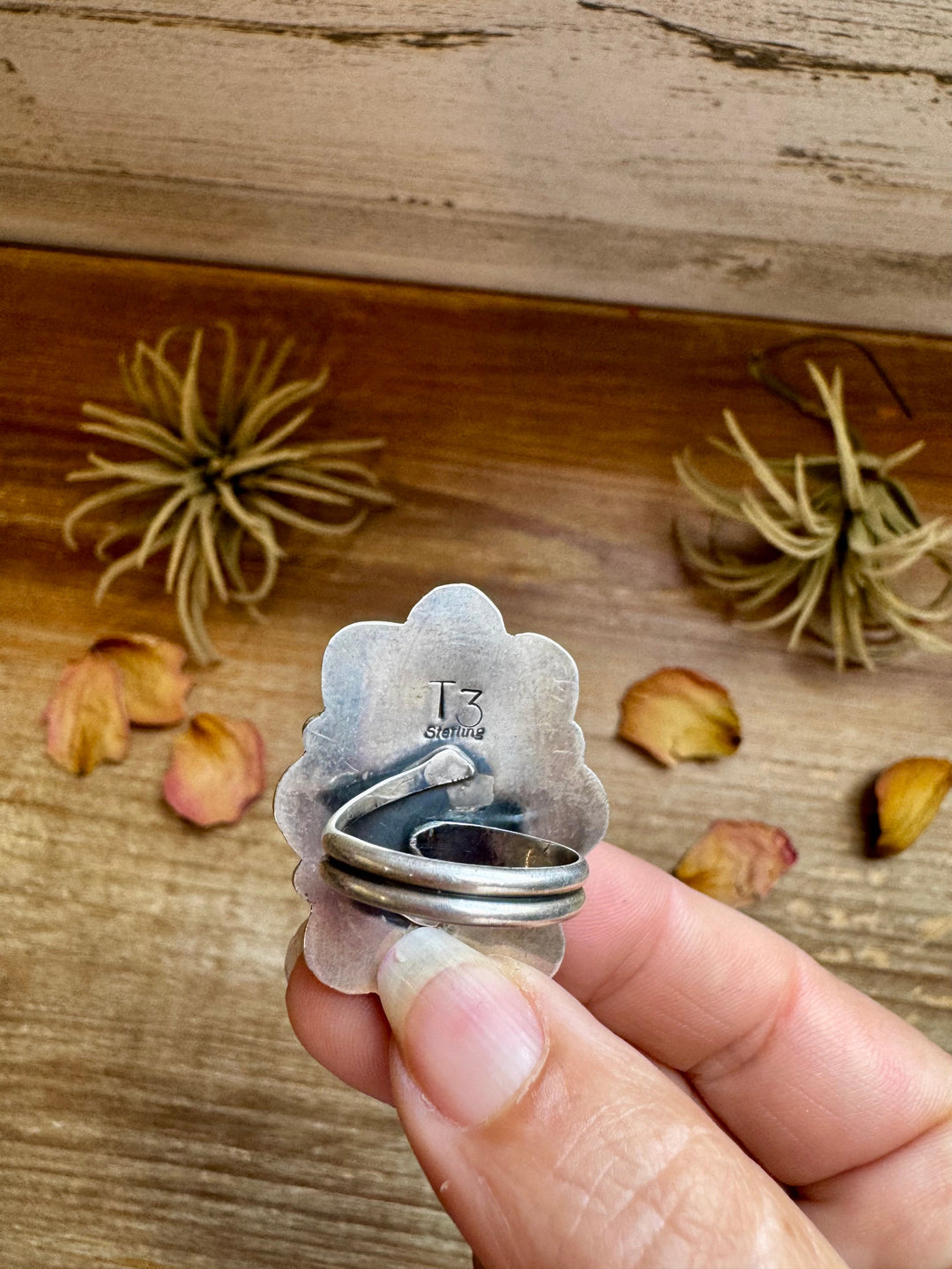 Adjustable Ring – Pink Dahlia Stone – Sterling Silver – Tia Long Navajo Handmade ring Shopify Collective The Bijoux FAB Jewelry The Bijoux FAB Jewelry