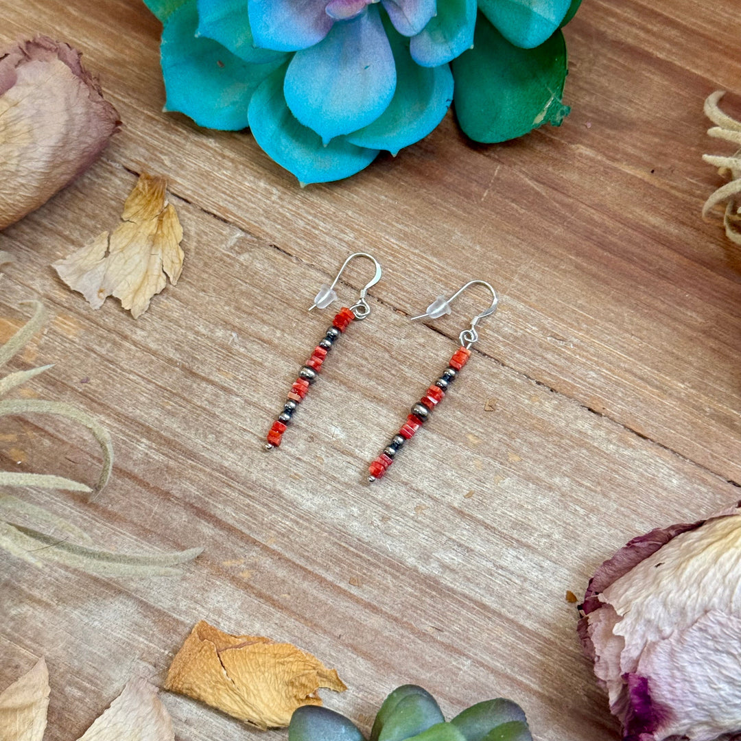 Red Spiny Oyster Cube Dangle Earrings Earrings Shopify Collective The Bijoux FAB Jewelry The Bijoux FAB Jewelry