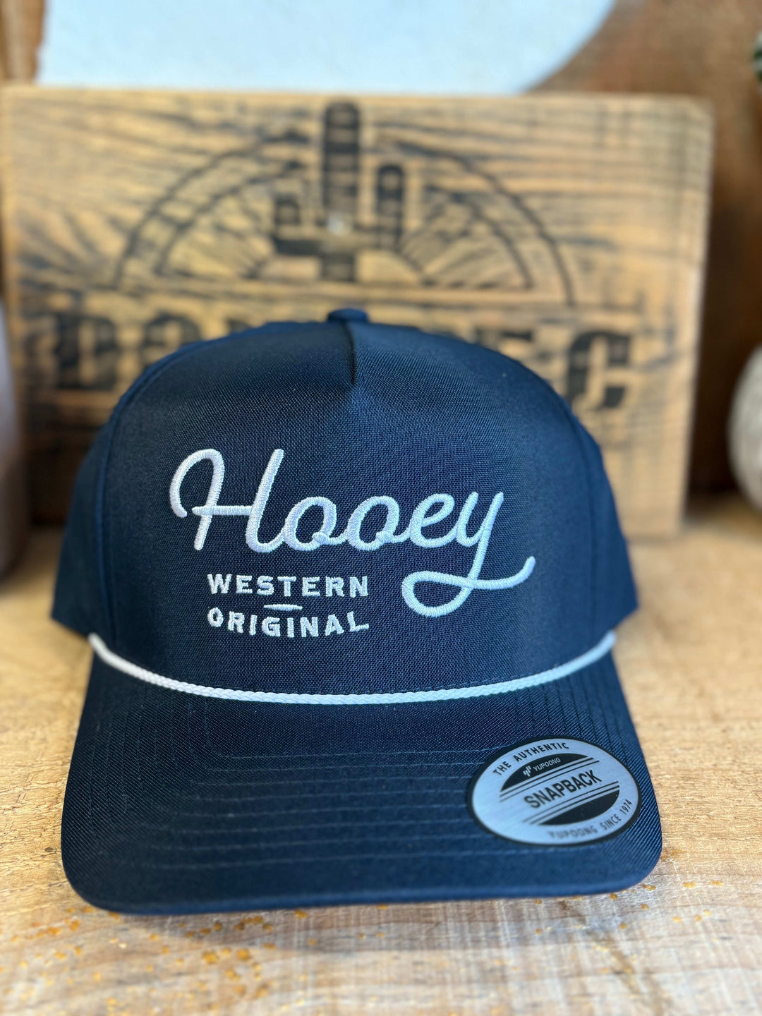 Hooey Navey 5-Panel Trucker Cap with White Stitching 2560T-NV Cap Hooey