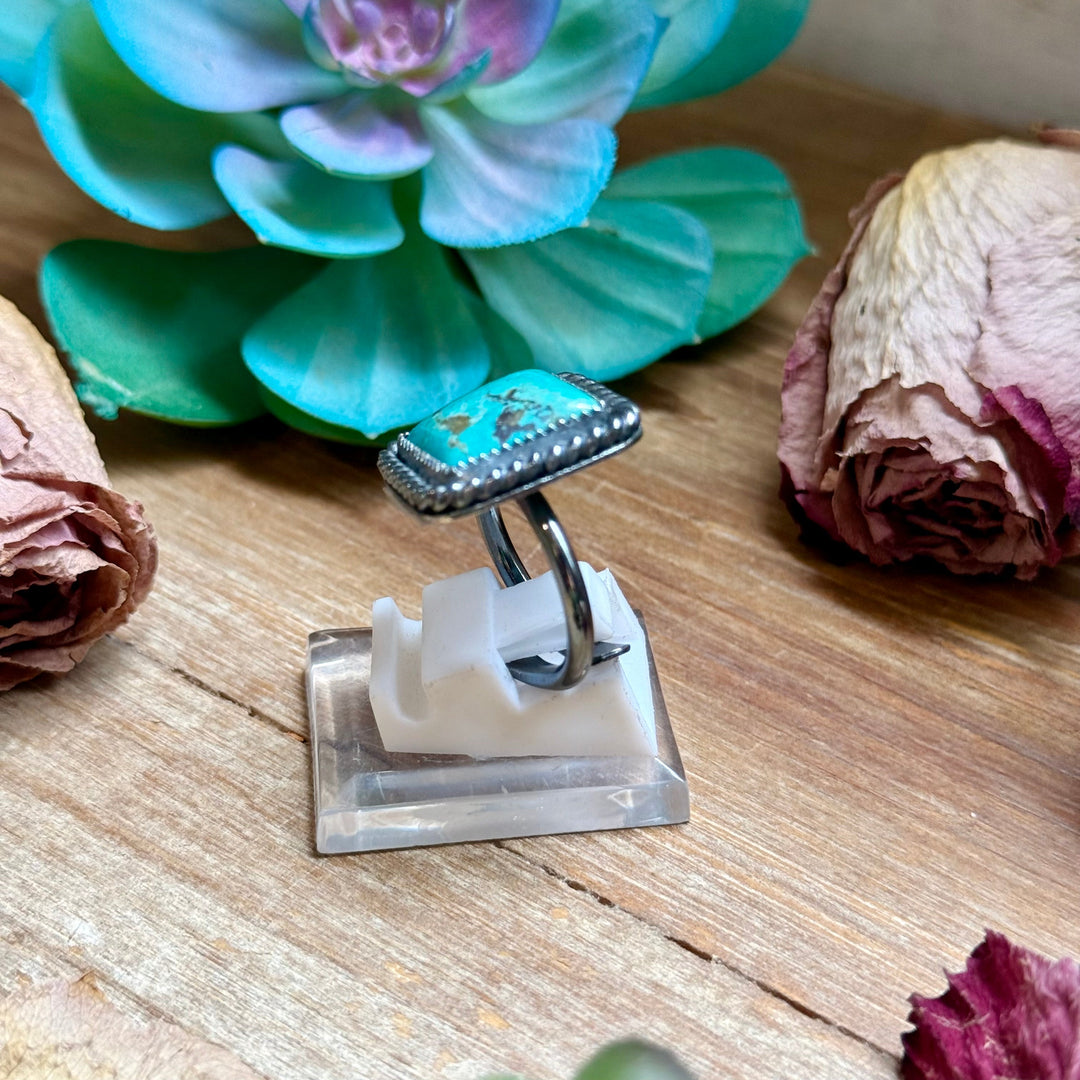 MJ Turquoise Sterling Silver Ring – Square Ring Shopify Collective The Bijoux FAB Jewelry The Bijoux FAB Jewelry