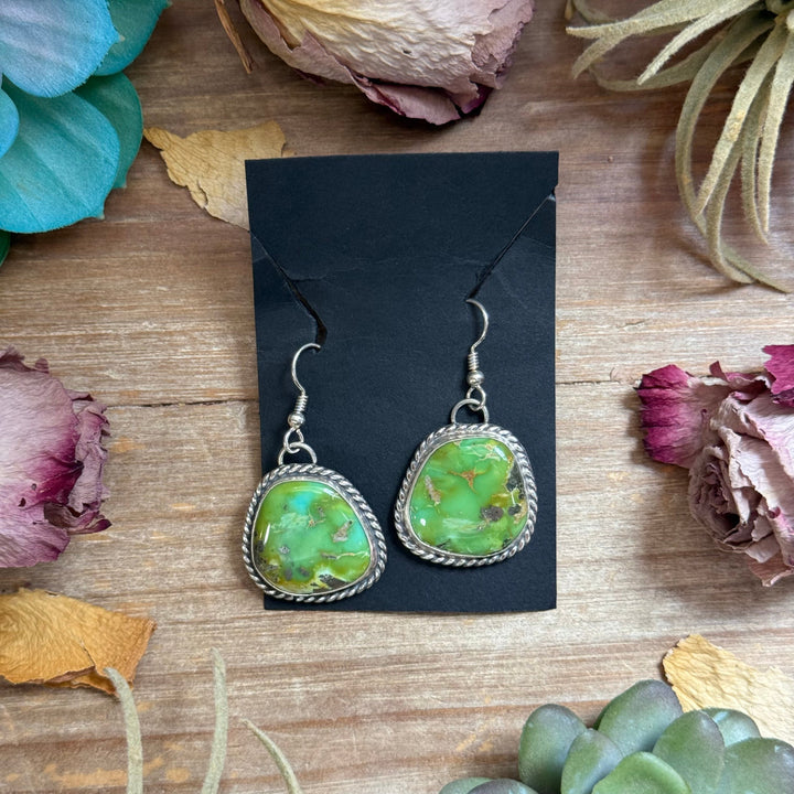 Sterling Silver Sonoran Turquoise Dangle Earrings – Handmade by Artist Jason Ogg Earrings Shopify Collective The Bijoux FAB Jewelry The Bijoux FAB Jewelry
