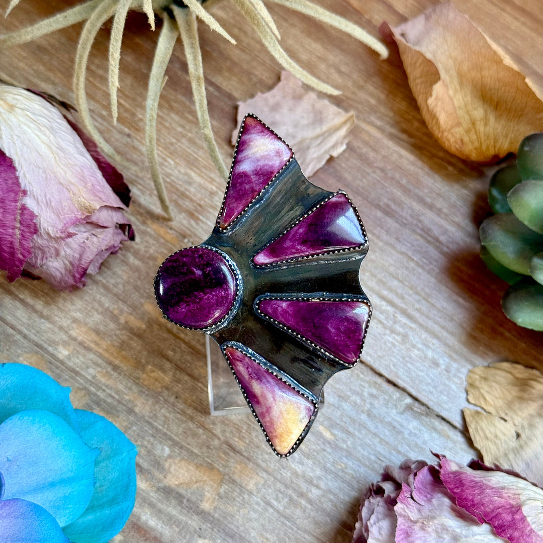 MJ Purple Spiny Oyster Ring – Sterling Silver Adjustable Band Ring Shopify Collective The Bijoux FAB Jewelry The Bijoux FAB Jewelry