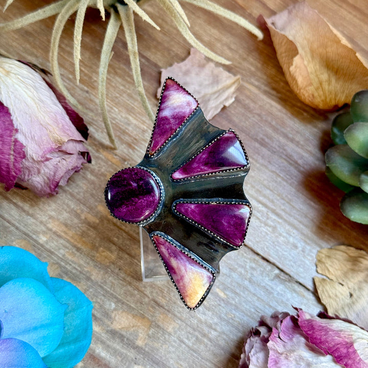 MJ Purple Spiny Oyster Ring – Sterling Silver Adjustable Band Ring Shopify Collective The Bijoux FAB Jewelry The Bijoux FAB Jewelry