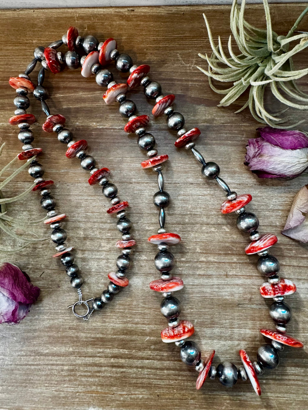 NFR Collection Necklace – Graduated Spiny Oyster & Sterling Silver Pearls 45" Necklaces Shopify Collective The Bijoux FAB Jewelry The Bijoux FAB Jewelry