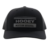 HOOEY
"HORIZON" BLACK W/BLACK AND GREY PATCH HAT