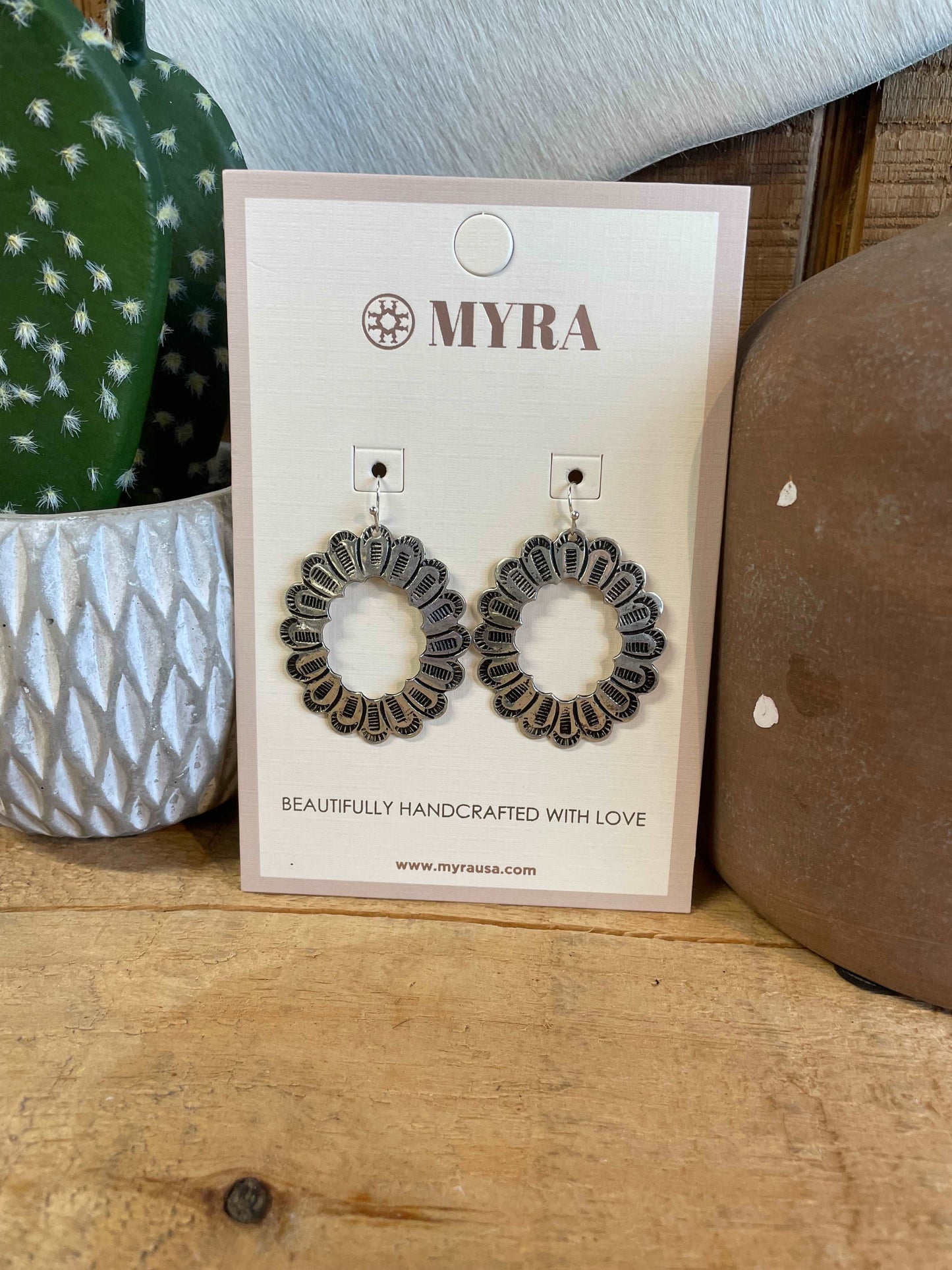 Cactus Concho Earrings Jewelry Myra