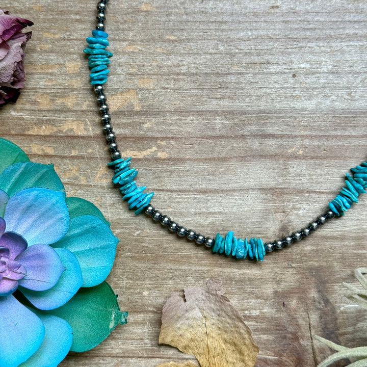 16” Light Blue Turquoise Chip Necklace Necklaces Shopify Collective The Bijoux FAB Jewelry The Bijoux FAB Jewelry