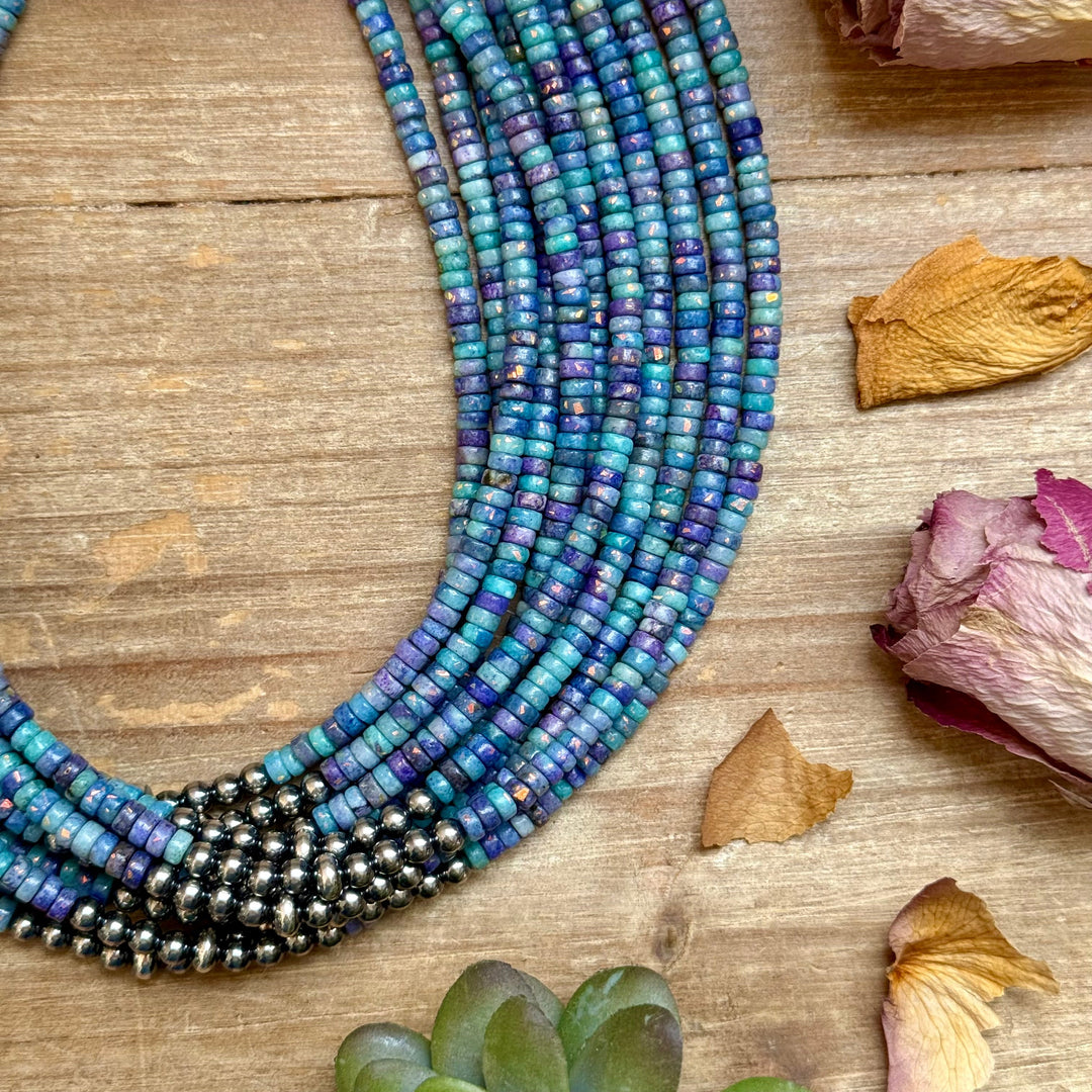 Sterling Silver Pearls choker and Purple Dolomite Heishi Necklaces Shopify Collective The Bijoux FAB Jewelry The Bijoux FAB Jewelry