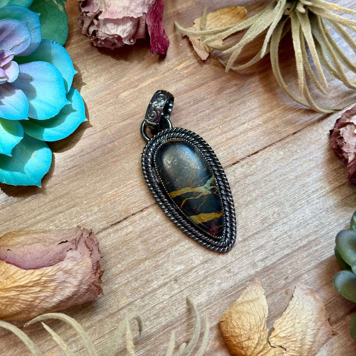 MJ Black Jack Turquoise Pendant Pendant Shopify Collective The Bijoux FAB Jewelry The Bijoux FAB Jewelry
