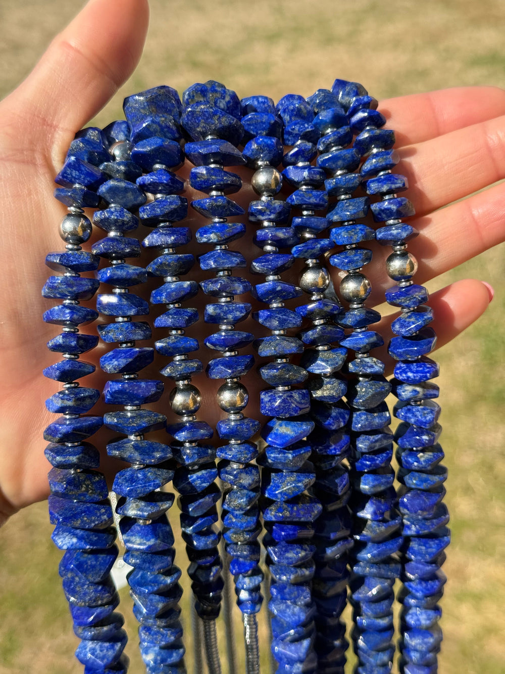 22” Graduated Lapis Necklace Necklaces Shopify Collective The Bijoux FAB Jewelry The Bijoux FAB Jewelry