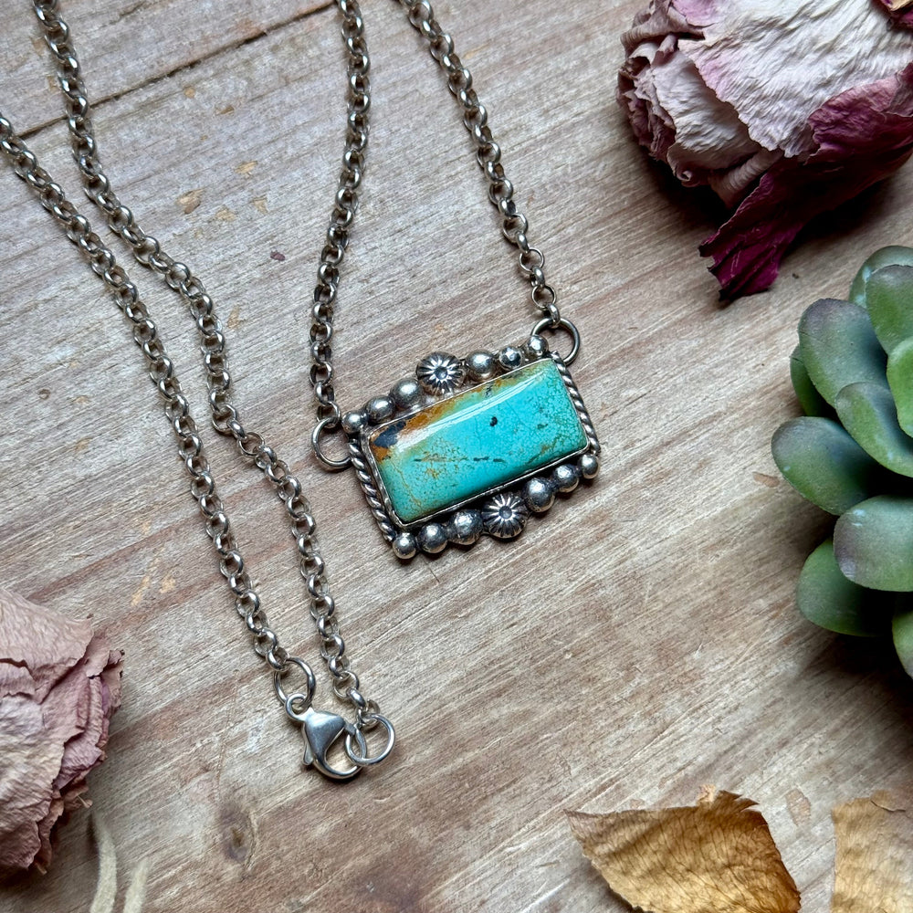 103 - Sterling Silver Blackjack Turquoise Bar Necklace by Jason Ogg Necklaces Shopify Collective The Bijoux FAB Jewelry The Bijoux FAB Jewelry