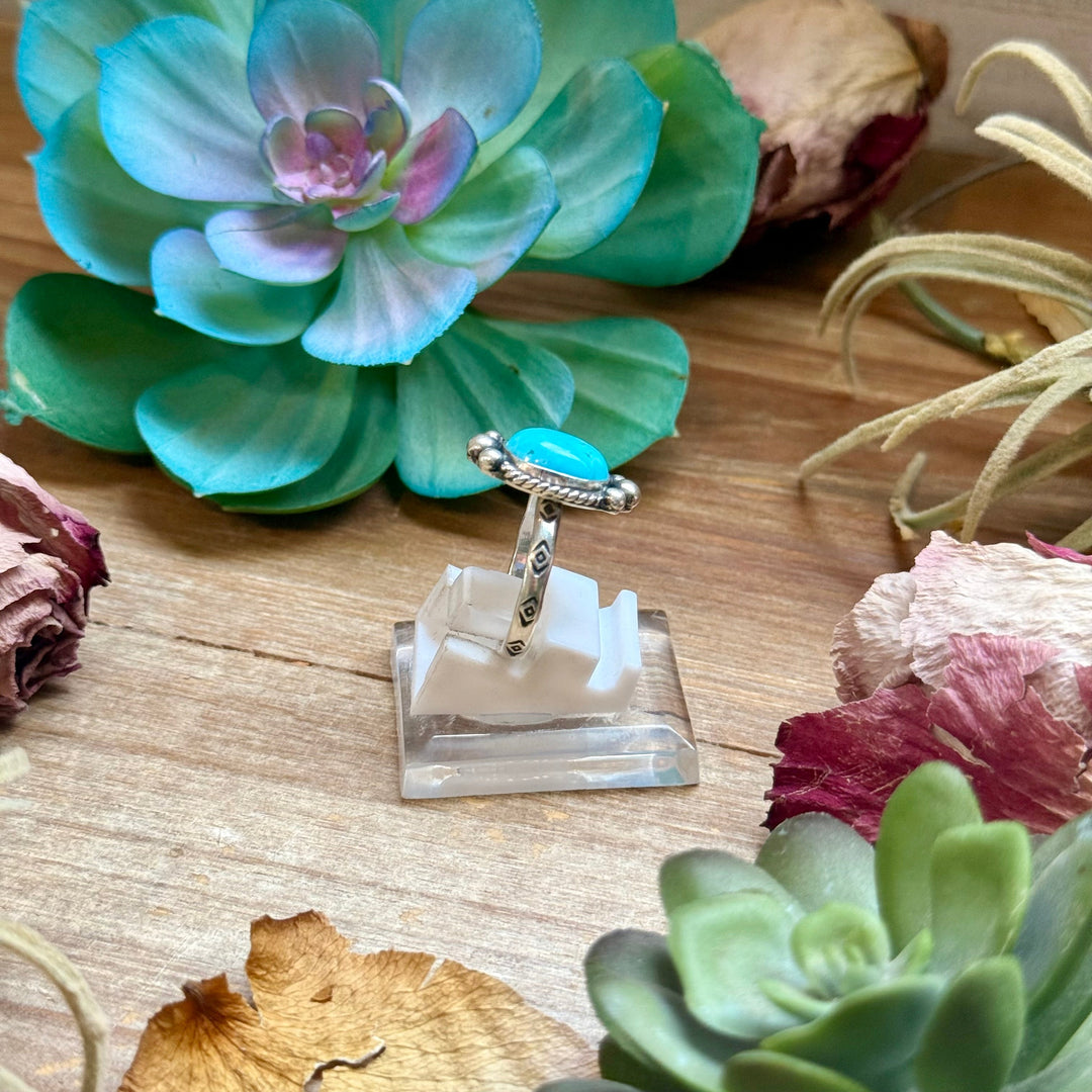 140 - Sterling Silver Kingman Turquoise Medicine Man Eye Stamped Stacking Ring by Jason Ogg ring Shopify Collective The Bijoux FAB Jewelry The Bijoux FAB Jewelry