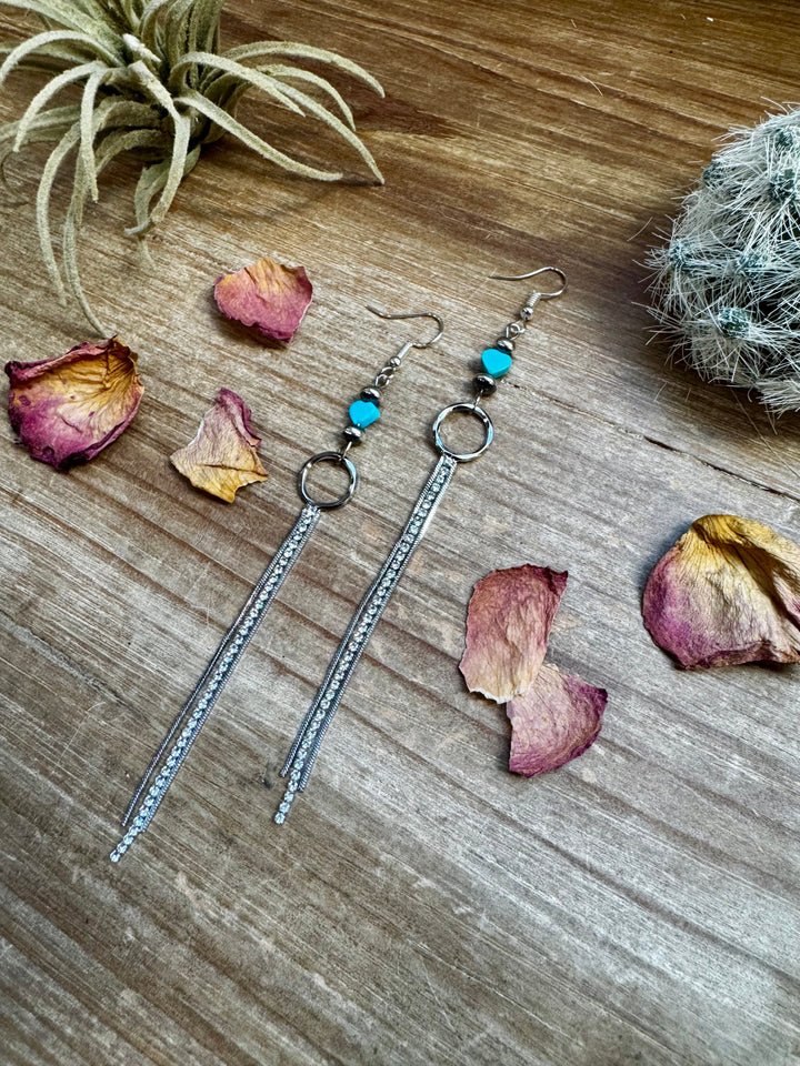 Turquoise heart and chic dangle Earrings Shopify Collective The Bijoux FAB Jewelry The Bijoux FAB Jewelry