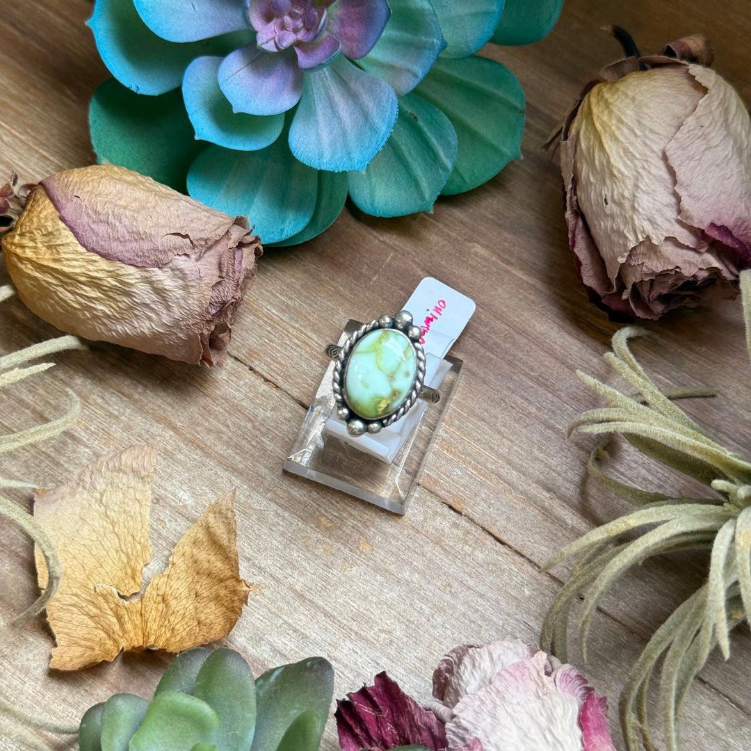 129 - Sterling Silver Palomino Variscite Medicine Man Eye Stamped Stacking Ring by Jason Ogg Ring Shopify Collective The Bijoux FAB Jewelry The Bijoux FAB Jewelry