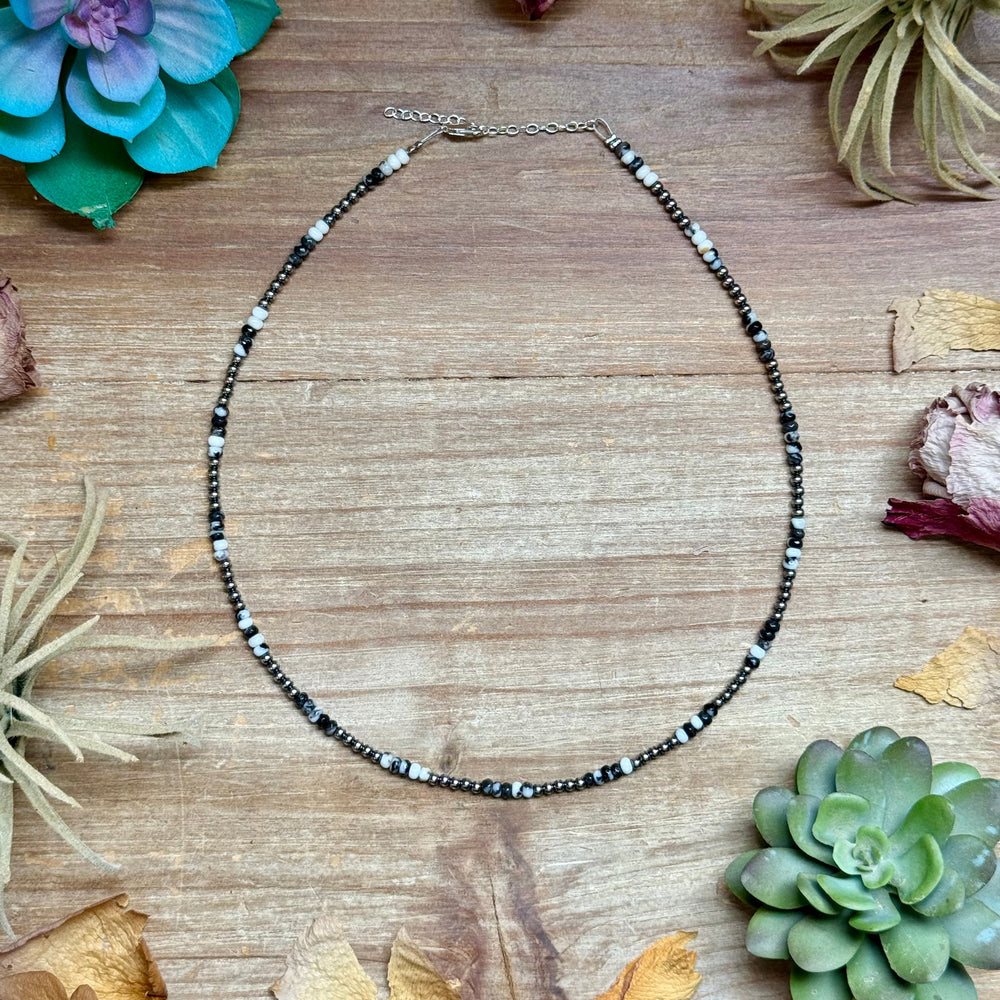 Faceted Zebra Jasper Necklace – 19" + Extender – 3mm Necklaces Shopify Collective The Bijoux FAB Jewelry The Bijoux FAB Jewelry