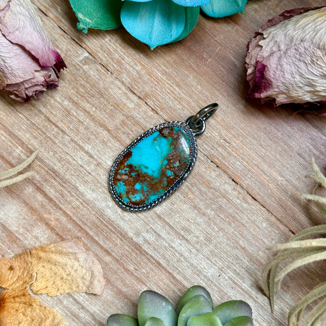 MJ Turquoise Pendant – Sterling Silver Pendant Shopify Collective The Bijoux FAB Jewelry The Bijoux FAB Jewelry