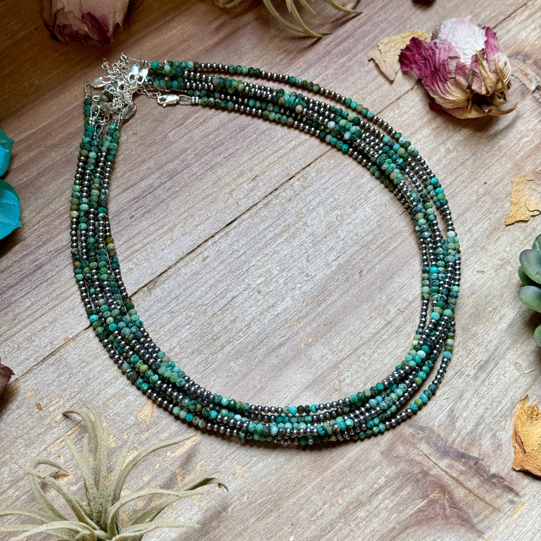 Faceted African Turquoise Necklace – 19" – 3mm Necklaces Shopify Collective The Bijoux FAB Jewelry The Bijoux FAB Jewelry