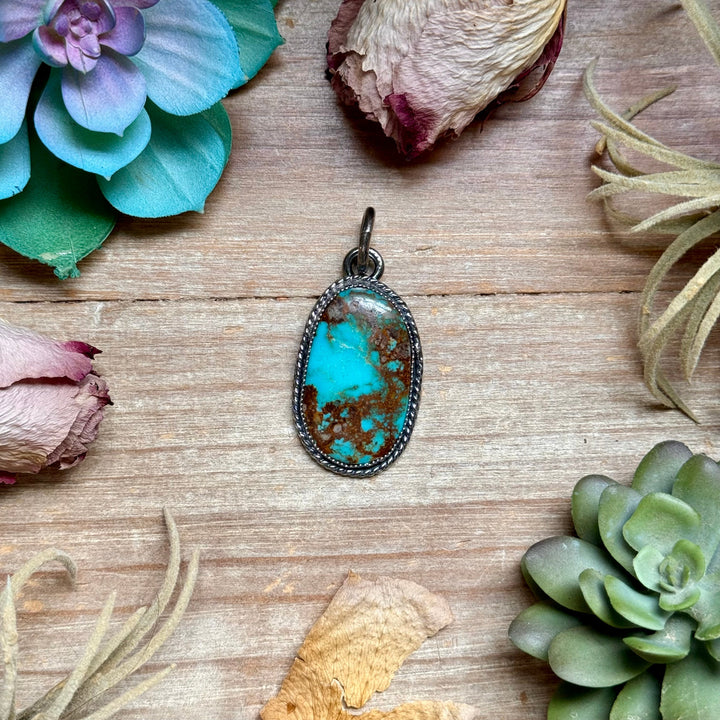 MJ Turquoise Pendant – Sterling Silver Pendant Shopify Collective The Bijoux FAB Jewelry The Bijoux FAB Jewelry