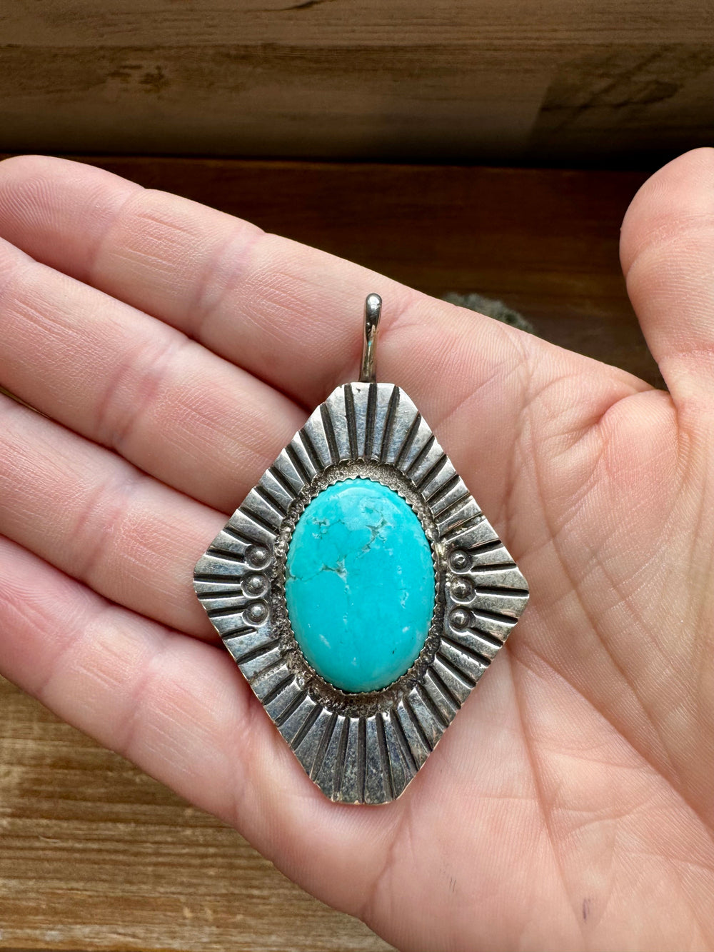 Big Pendant -Turquoise & Sterling Silver Pendant Shopify Collective The Bijoux FAB Jewelry The Bijoux FAB Jewelry