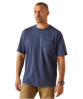 Ariat MNS Rebar Workman Born For This T-Shirt/Navy Heather/USA T Shirt Ariat