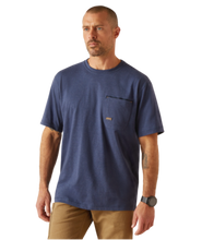 Load image into Gallery viewer, Ariat MNS Rebar Workman Born For This T-Shirt/Navy Heather/USA
