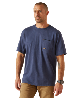 Ariat MNS Rebar Workman Born For This T-Shirt/Navy Heather/USA