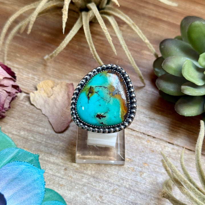 MJ Blue Turquoise Ring – Sterling Silver Adjustable Band Ring Shopify Collective The Bijoux FAB Jewelry The Bijoux FAB Jewelry