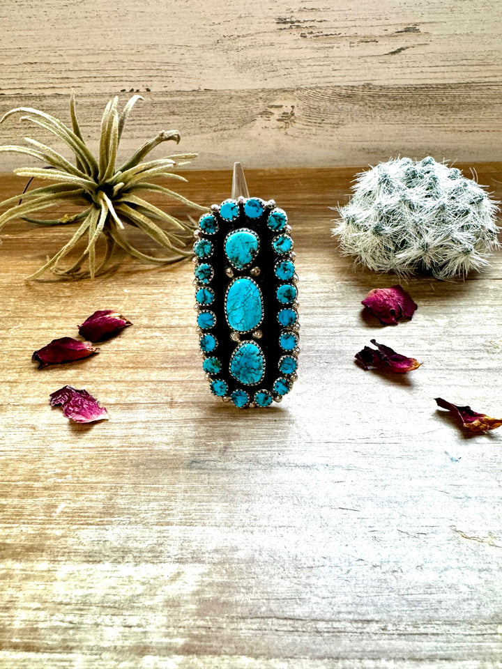 Big Ring - adjustable kingman turquoise ring and sterling silver ring Shopify Collective The Bijoux FAB Jewelry The Bijoux FAB Jewelry