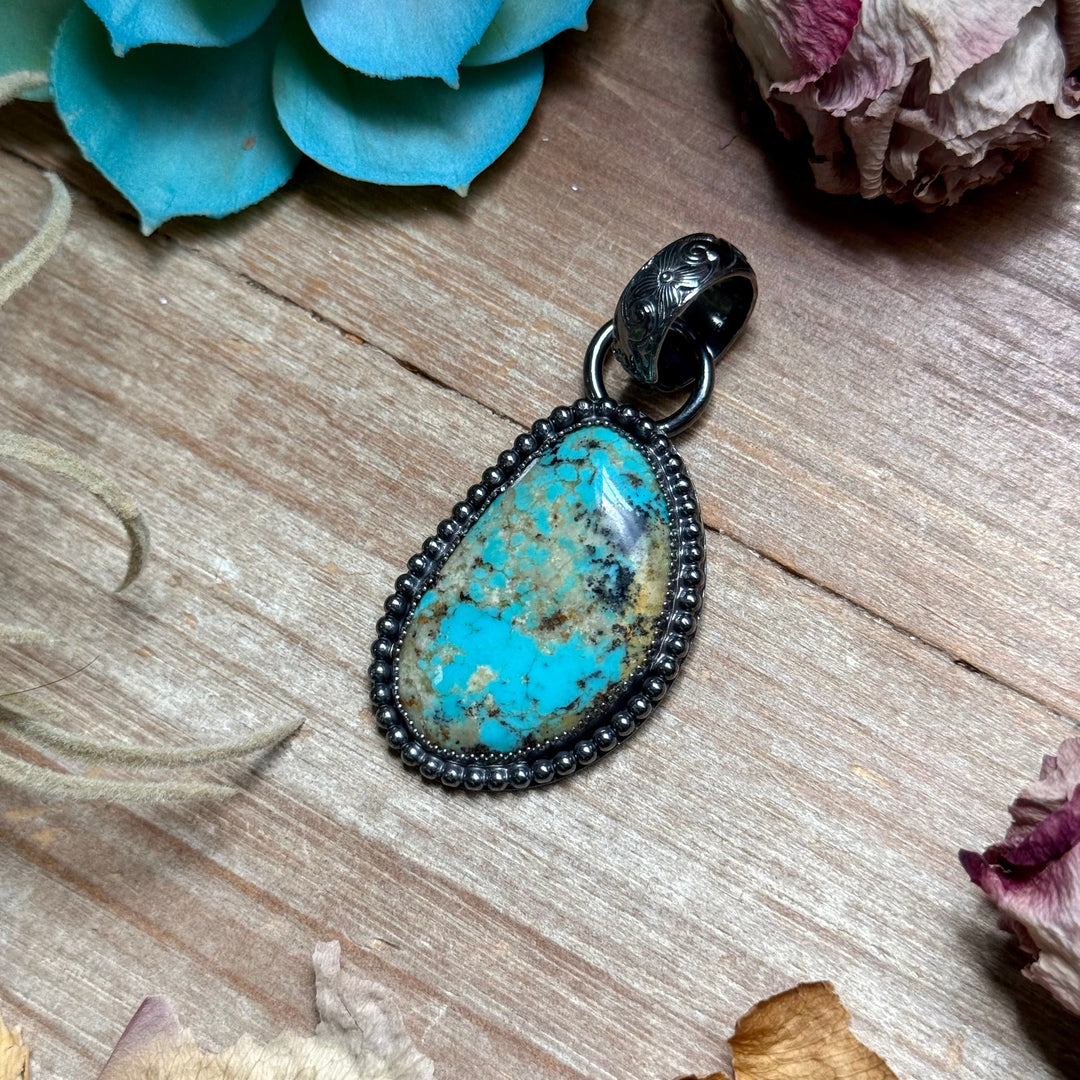 MJ Freeform Turquoise Pendant – Sterling Silver Pendant Shopify Collective The Bijoux FAB Jewelry The Bijoux FAB Jewelry