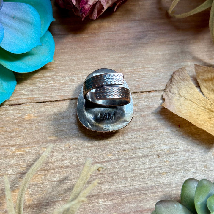 MJ Ring - Copper & Sterling Silver Blue Turquoise Adjustable Ring Shopify Collective The Bijoux FAB Jewelry The Bijoux FAB Jewelry
