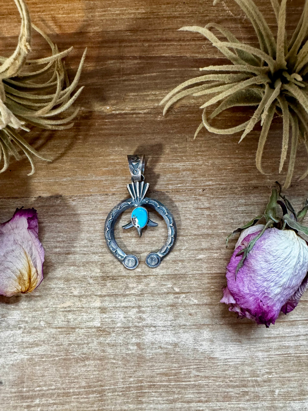 Naja Pendant with Golden Hill Turquoise – Sterling Silver – Native Made by KB – Fits 8mm Pendant Shopify Collective The Bijoux FAB Jewelry The Bijoux FAB Jewelry