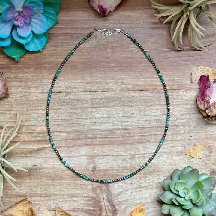 Faceted African Turquoise Necklace – 19" – 3mm Necklaces Shopify Collective The Bijoux FAB Jewelry The Bijoux FAB Jewelry