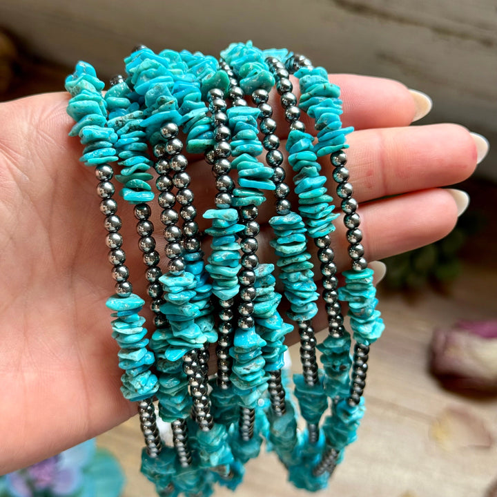 16” Light Blue Turquoise Chip Necklace Necklaces Shopify Collective The Bijoux FAB Jewelry The Bijoux FAB Jewelry