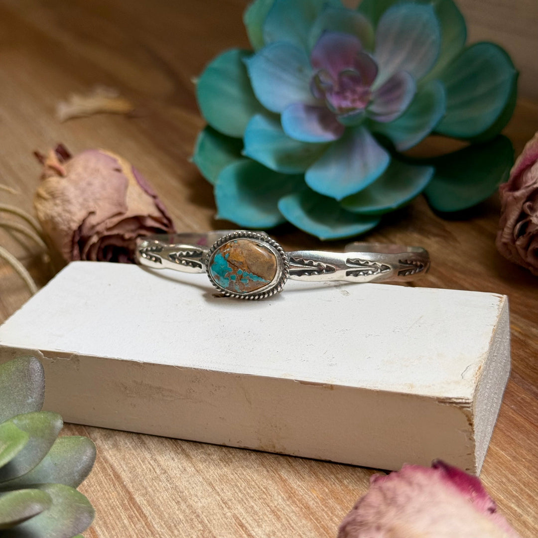 120 Sterling Silver Easter Blue Turquoise Stamped Stacking Cuff by Jason Ogg cuff Shopify Collective The Bijoux FAB Jewelry The Bijoux FAB Jewelry