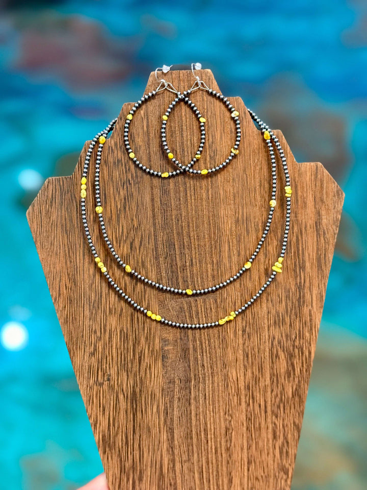 Palomino Turquoise Stack – 3 Piece Necklace & Earring Set set Shopify Collective The Bijoux FAB Jewelry The Bijoux FAB Jewelry