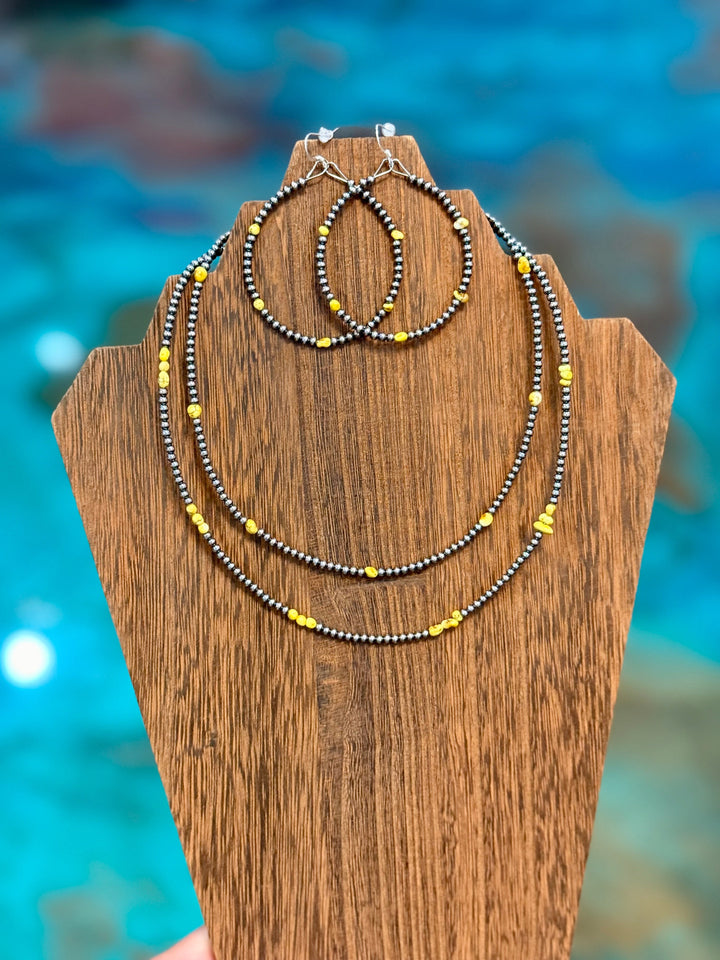 Palomino Turquoise Stack – 3 Piece Necklace & Earring Set set Shopify Collective The Bijoux FAB Jewelry The Bijoux FAB Jewelry