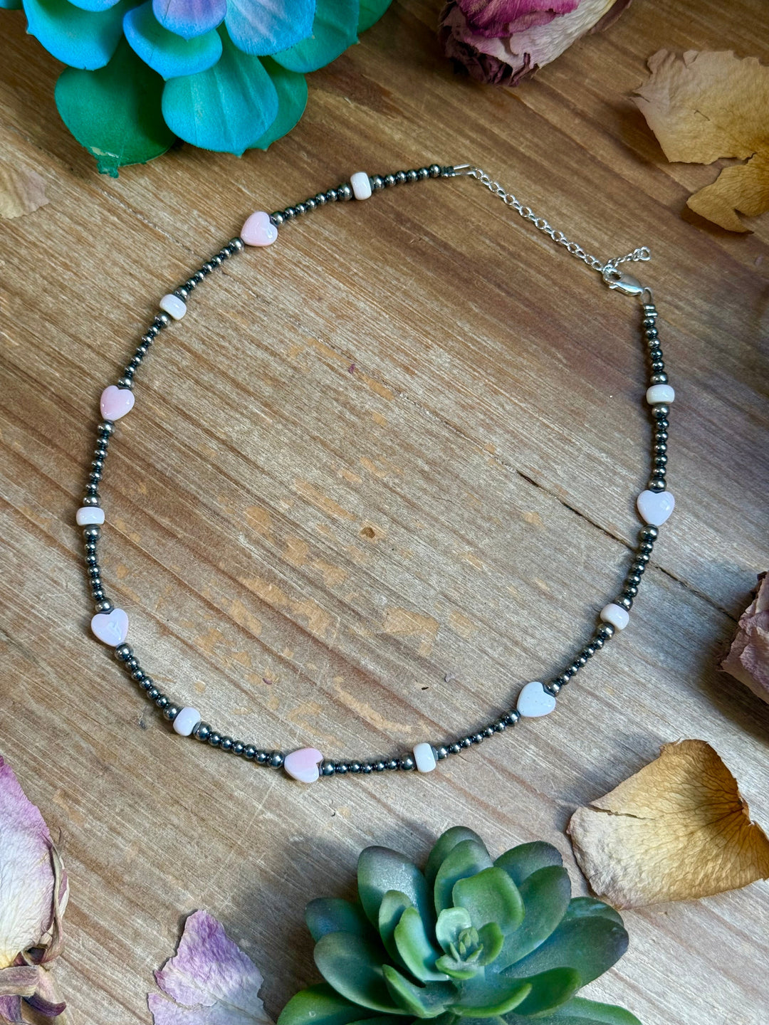 15” Pink Conch Heart Necklace – Sterling Silver Pearls Necklaces Shopify Collective The Bijoux FAB Jewelry The Bijoux FAB Jewelry