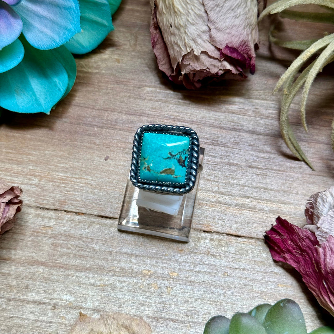 MJ Turquoise Sterling Silver Ring – Square Ring Shopify Collective The Bijoux FAB Jewelry The Bijoux FAB Jewelry